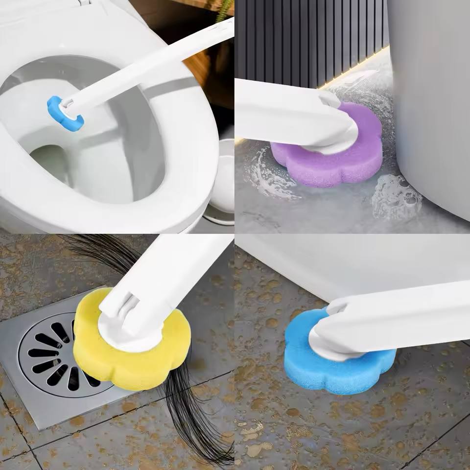 Aquaritmo™ Disposable Toilet Brush Set | No-Touch Cleaning, Replaceable Heads