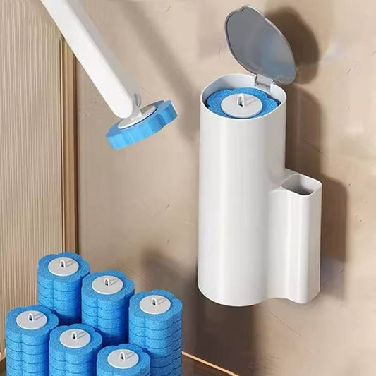 Aquaritmo™ Disposable Toilet Brush Set | No-Touch Cleaning, Replaceable Heads