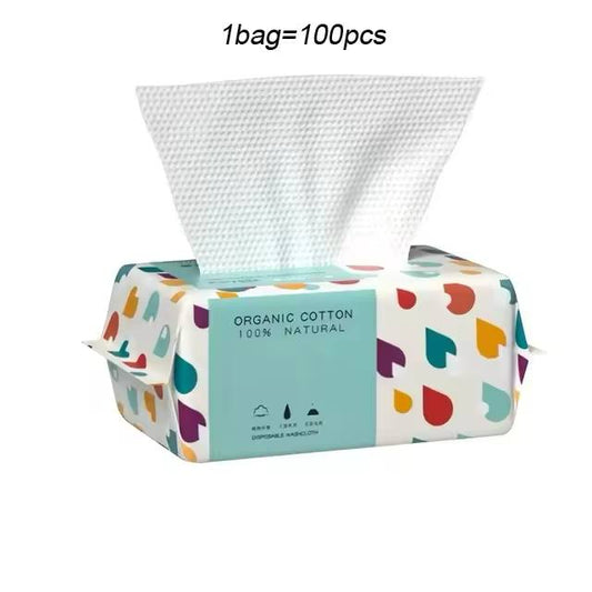 Aquaritmo™ Organic Cotton Wipes — 100pcs | Soft, Natural & Disposable