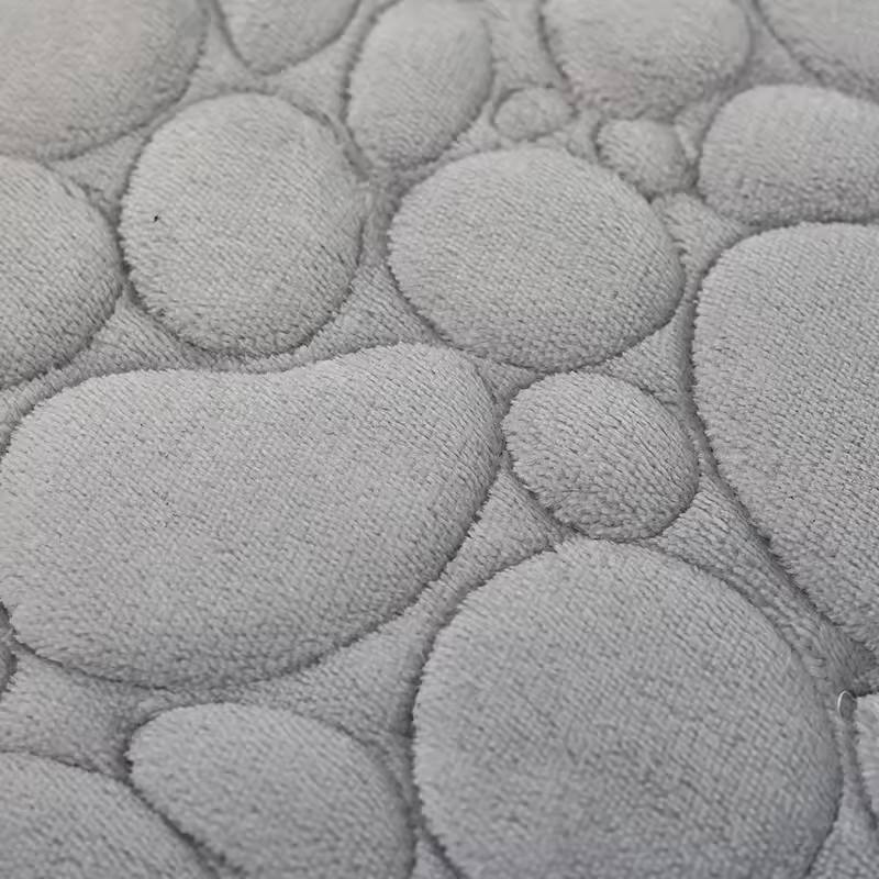 Aquaritmo™ Non-Slip Bath Mat Set — 2pcs | Memory Foam, Stone Pattern