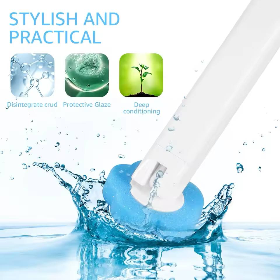 Aquaritmo™ Disposable Toilet Brush Set | No-Touch Cleaning, Replaceable Heads